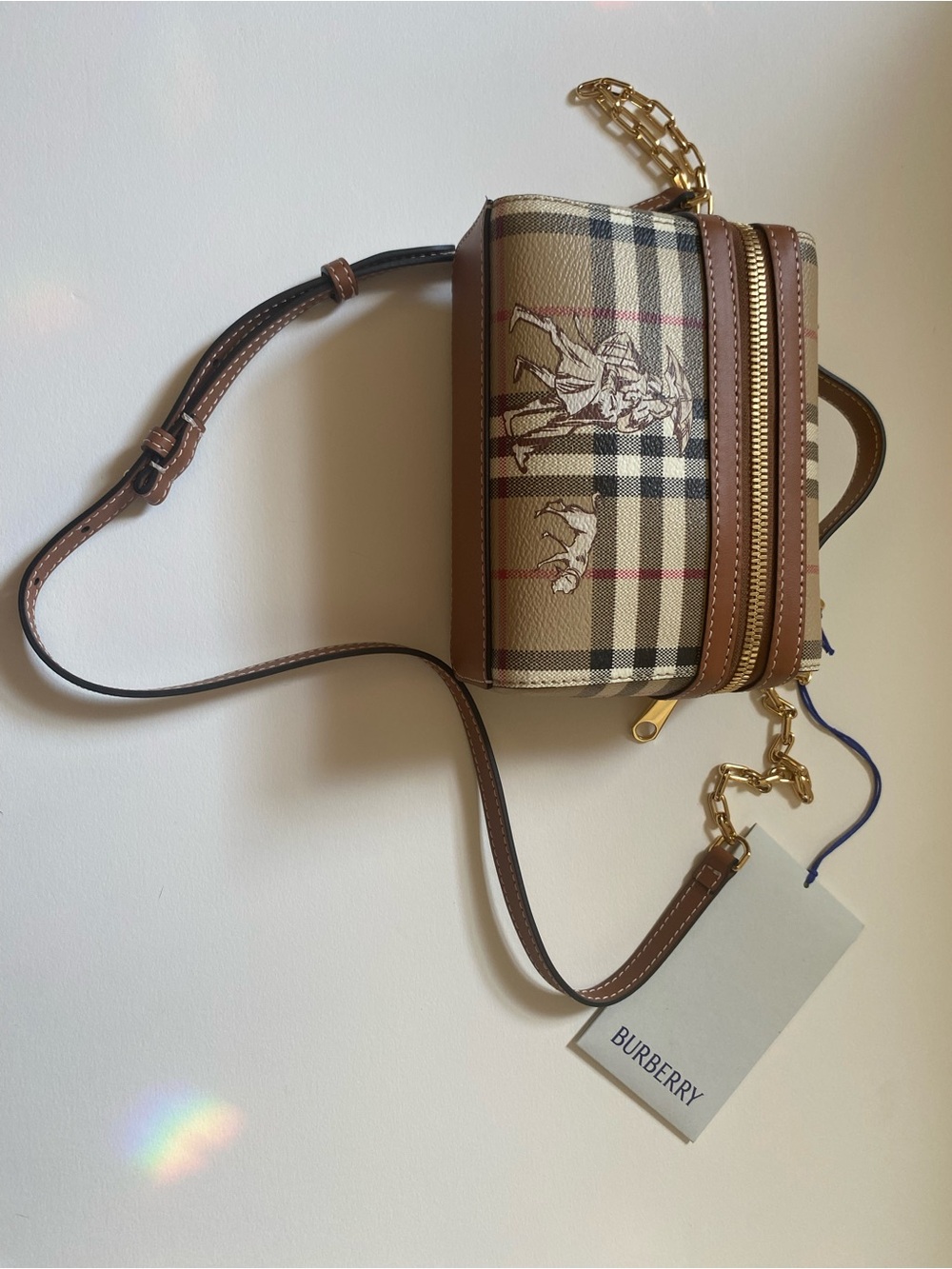 Burberry Mini Check Mates Vanity Bag – Archive Beige Paws on Parade – Authentic - Picture 3 of 9